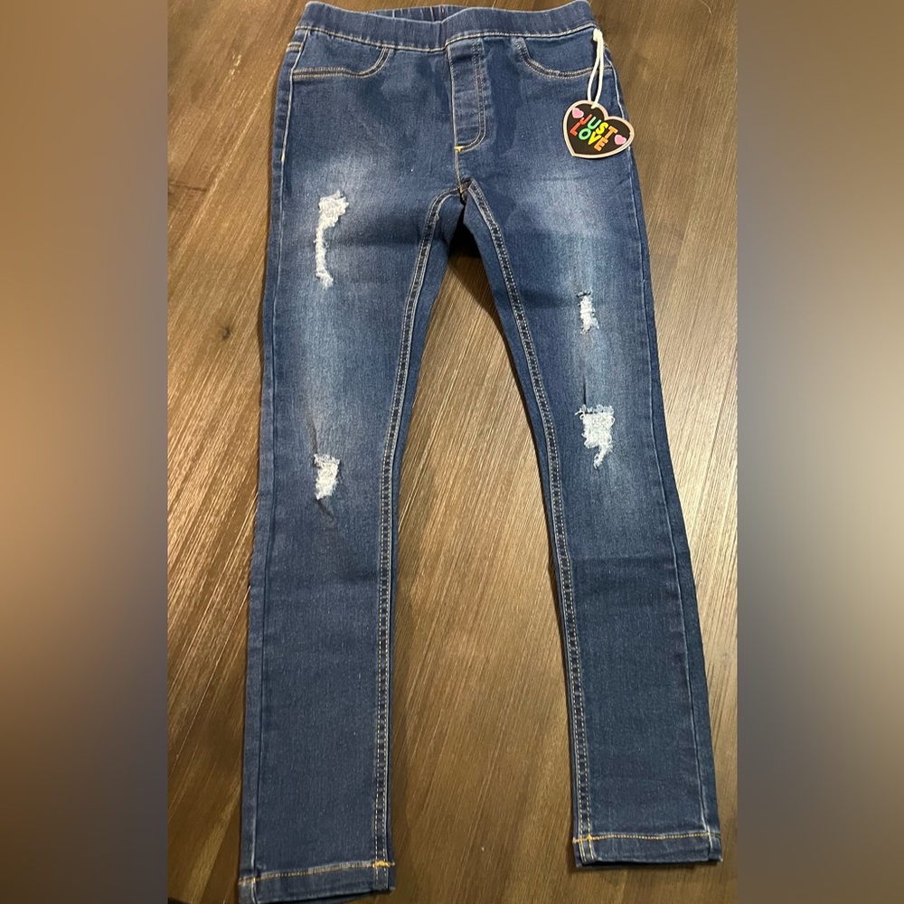 JUST LOVE NWT  14 girl jeggings, fake front pockets, real back pockets.